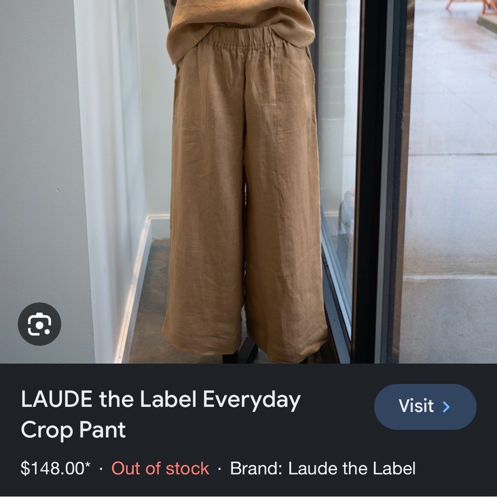 Laude the Label Linen Everyday Pants in Khaki - Size S